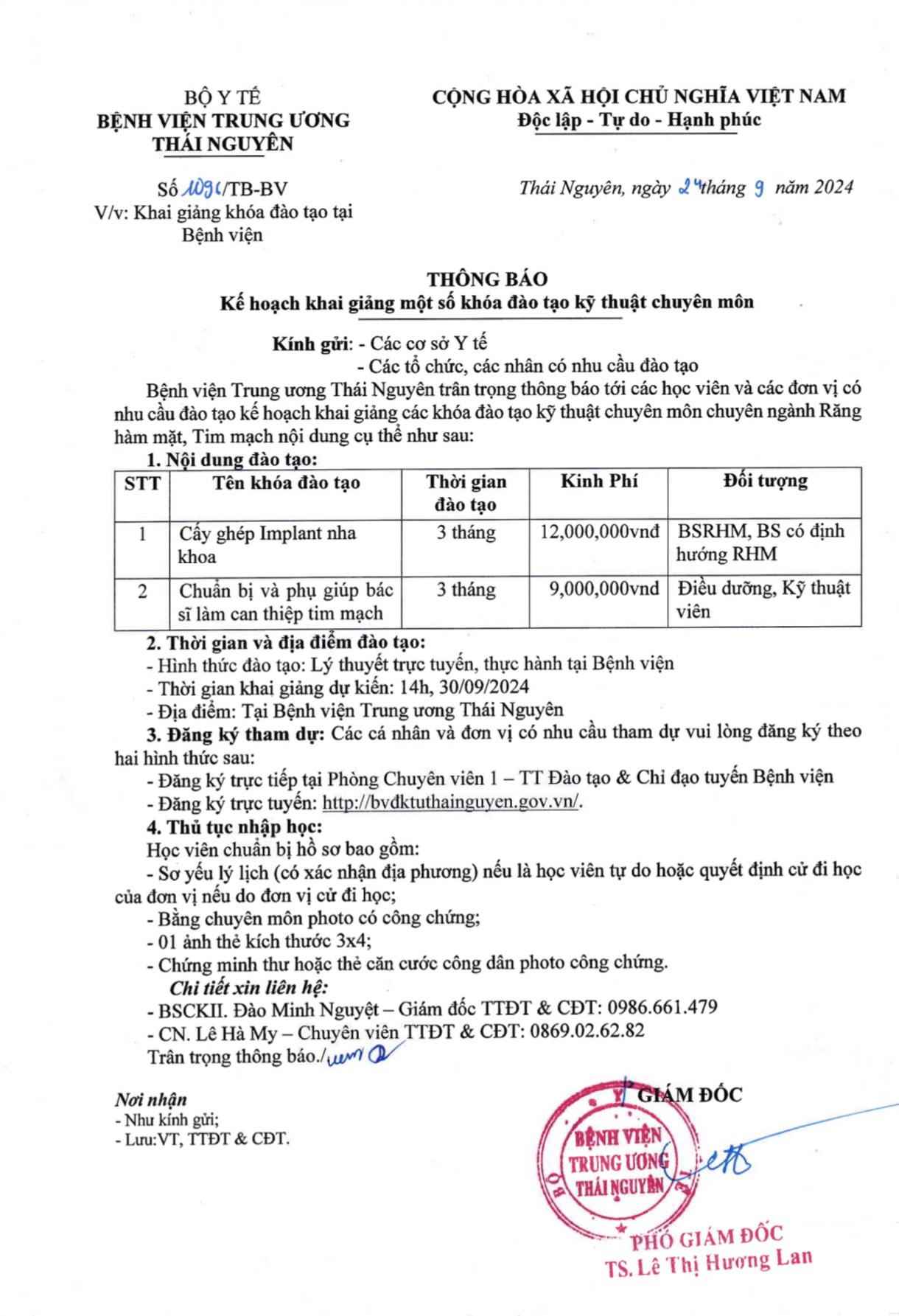 Thông báo: Kế hoạch khai giảng một số khóa đào tạo kỹ thuật chuyên môn